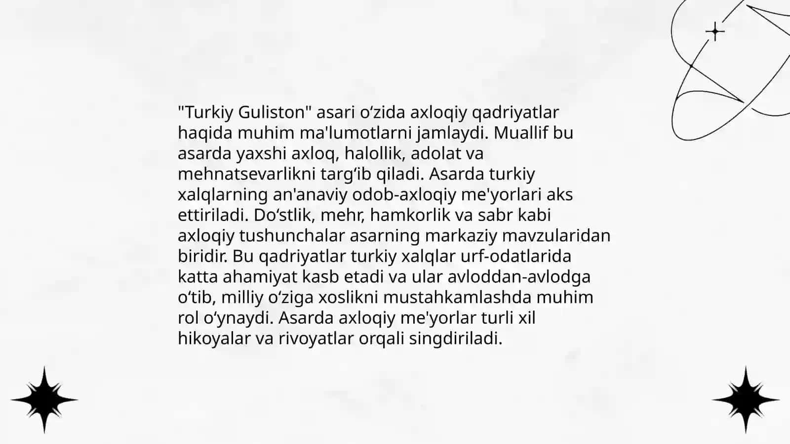 Turkiy Guliston yoxud axloq' asarining tarbiyaviy ahamiyati 4