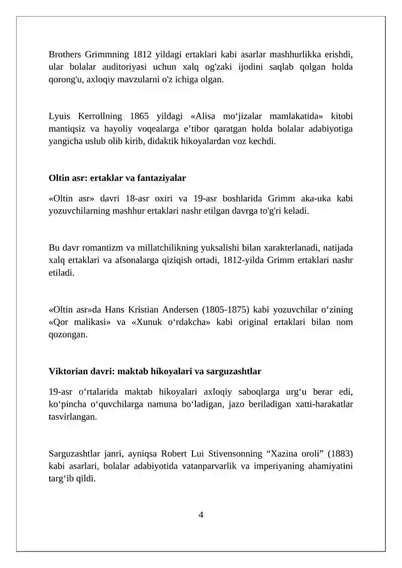 Bolalar adabiyotining kelib chiqishi va ilk namunalari 4