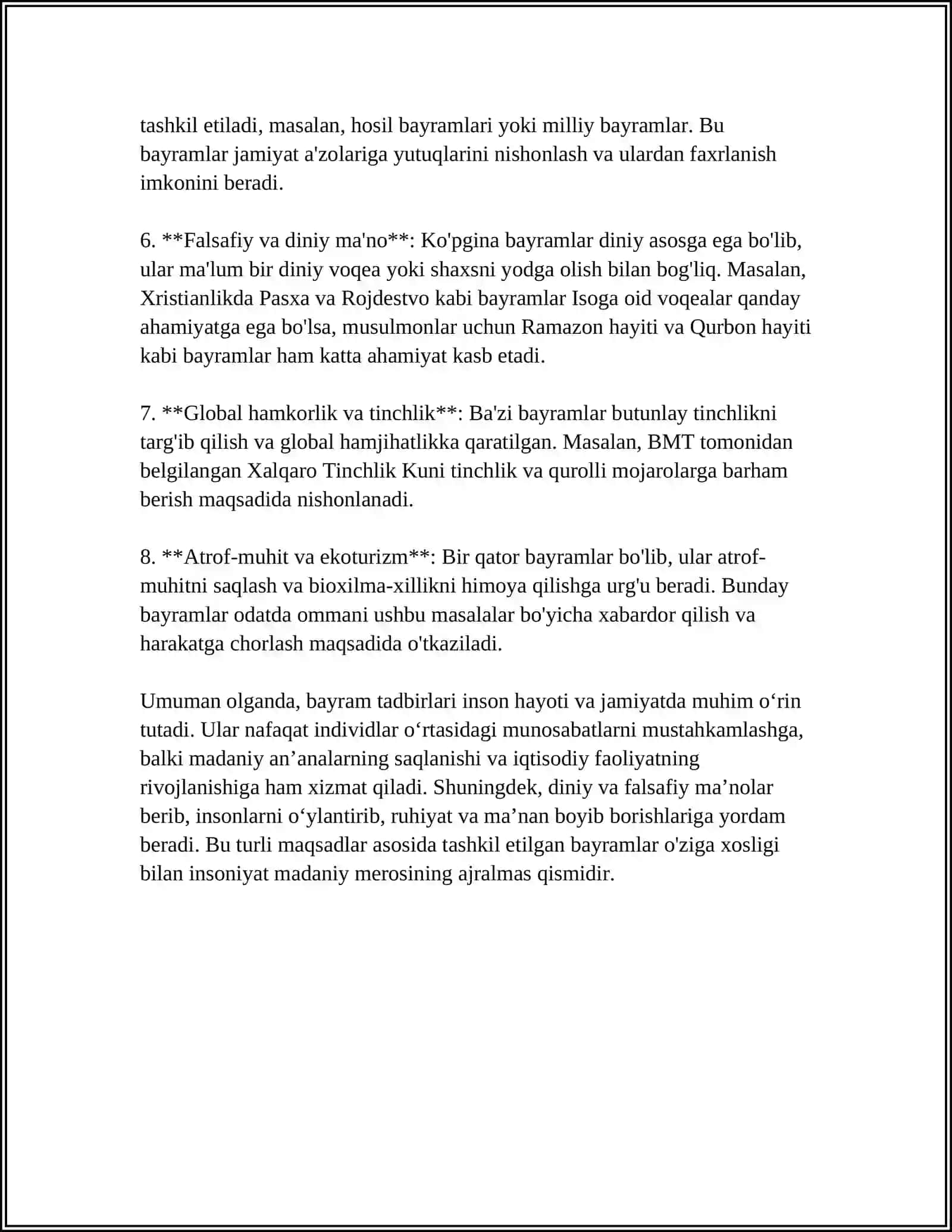 MUSIQA MASHĞULOTLAR REJASIDA BAYRAM TADBIRLARI SEENARIYSINI ISHLAB CHIQISH VA ÔTKAZISHGA QÔYILADIGAN TALABLAR 4