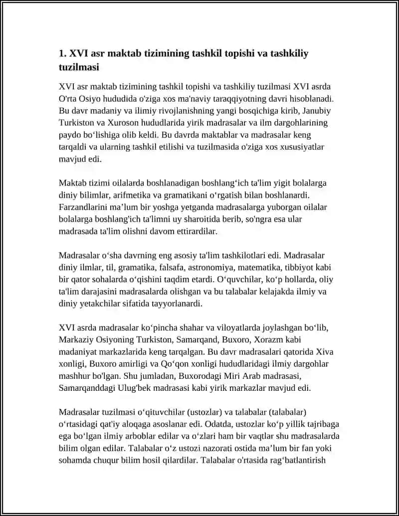 XVI ASR VA XX ASR BOSHLARIDA MAKTAB VA MA’RIFIY FIKRLAR TARAQQIYOTI 4