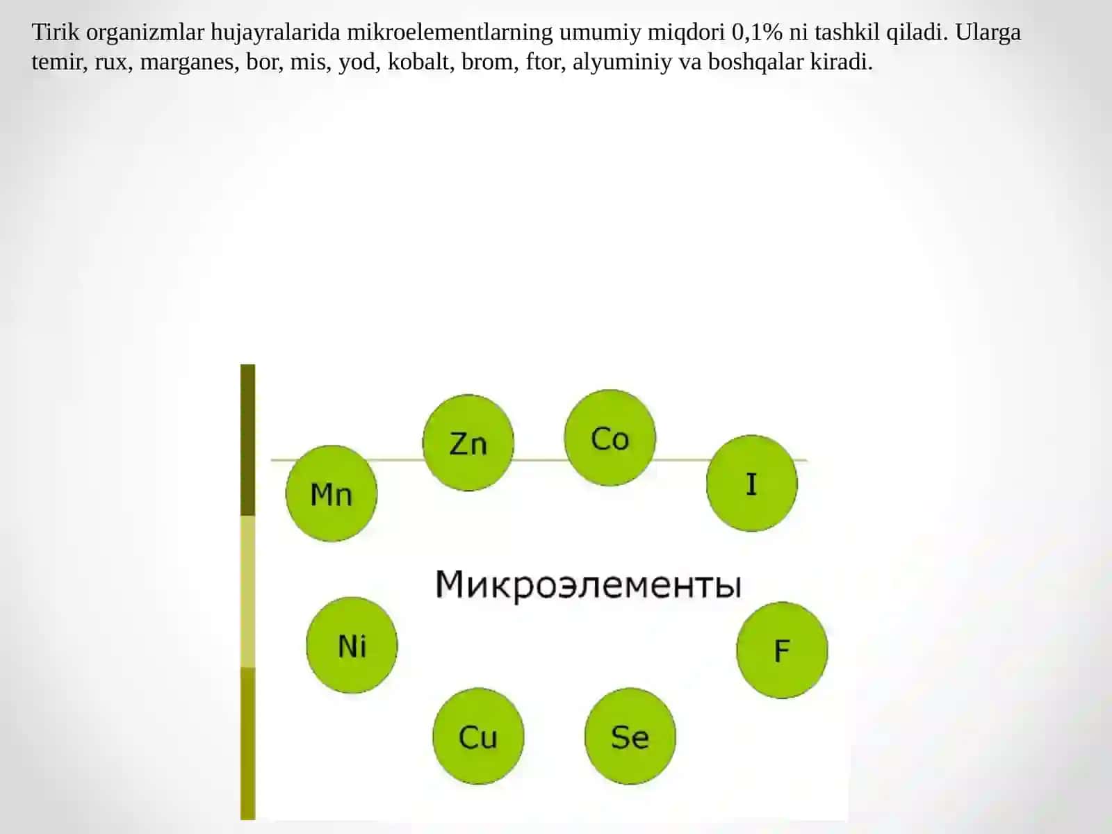 Biologiya - Tirik organizm hujayralaridagi kimyoviy elementlar 4