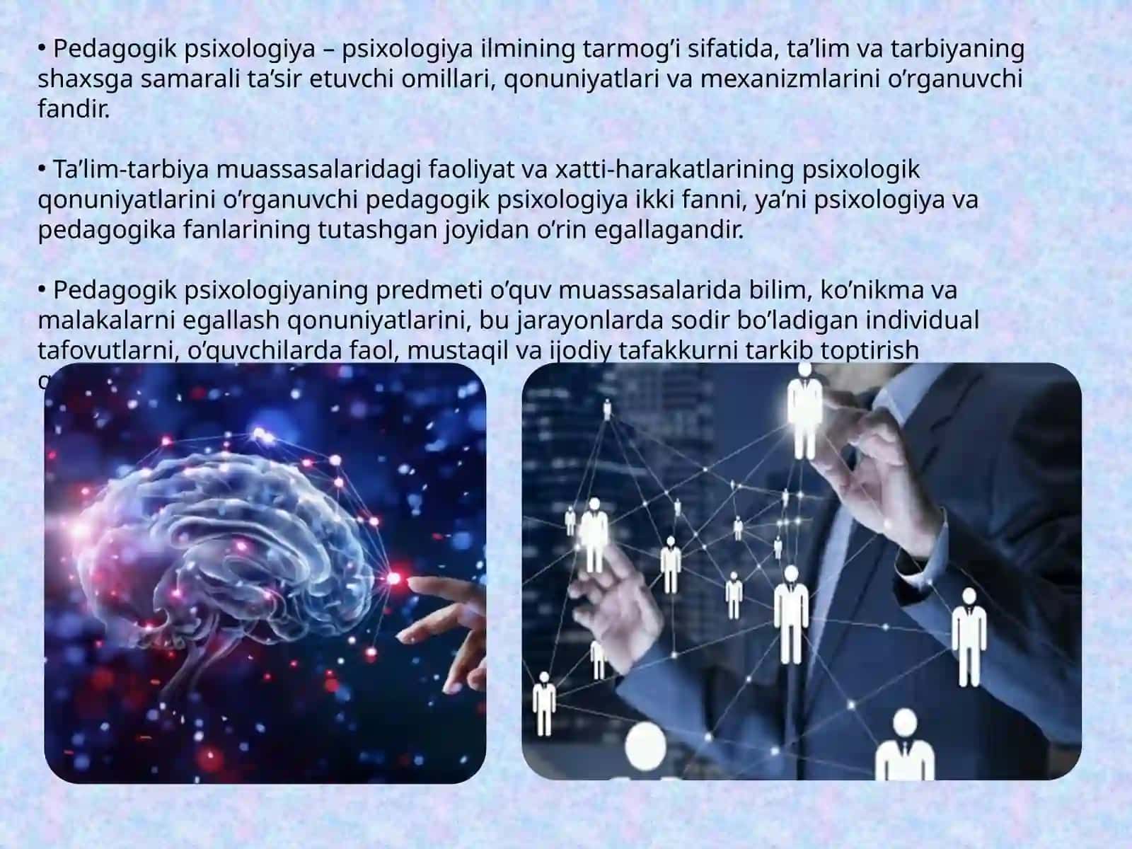 Pedagogik psixologiyaning predmeti, tarixi, tuzilmasi. 4