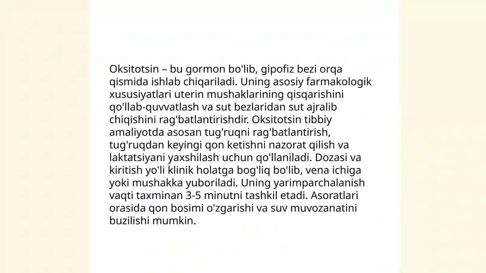 Bachadon faoliyatiga taʼsir etuvchi dorilar farmakologiyasi Nodir 4