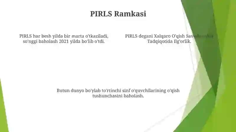 PIRLS Xalqaro baholash dasturi 4