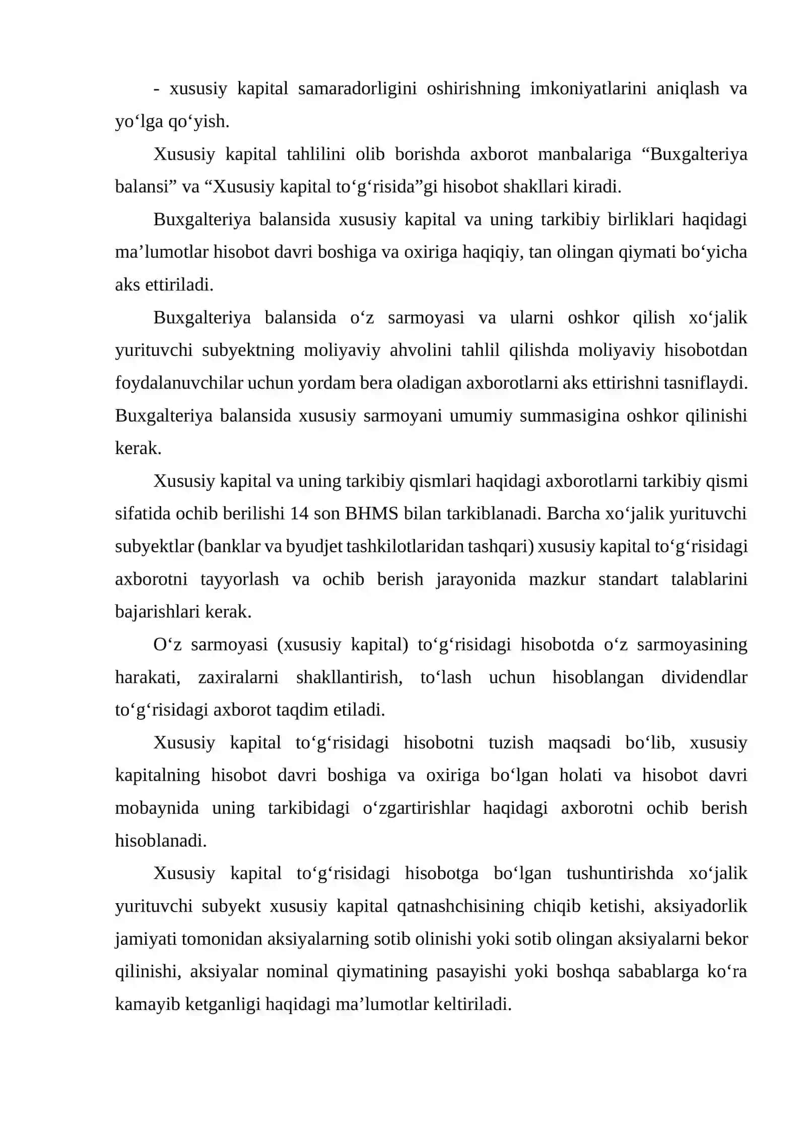 XUSUSIY KAPITAL BILAN BOG‘LIQ BO‘LGAN MOLIYAVIY KOEFFITSIYENTLAR TAHLILI 4