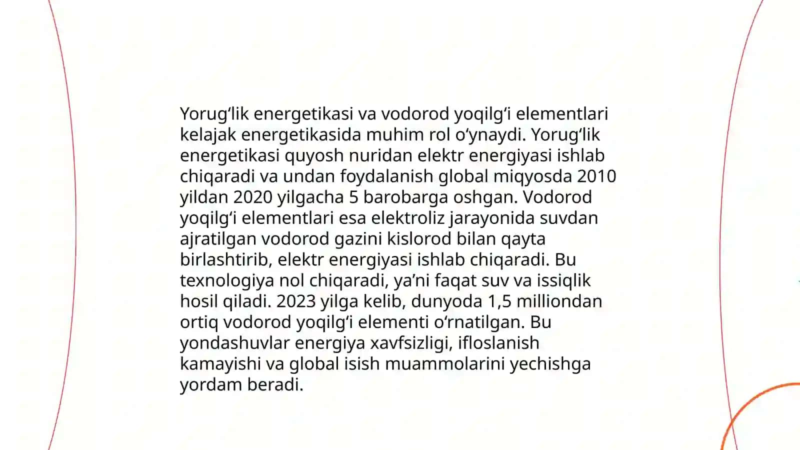 Yoqilg’i elementlardan foydalanish va energiya uzatishning yangi usullarini yaratish 4