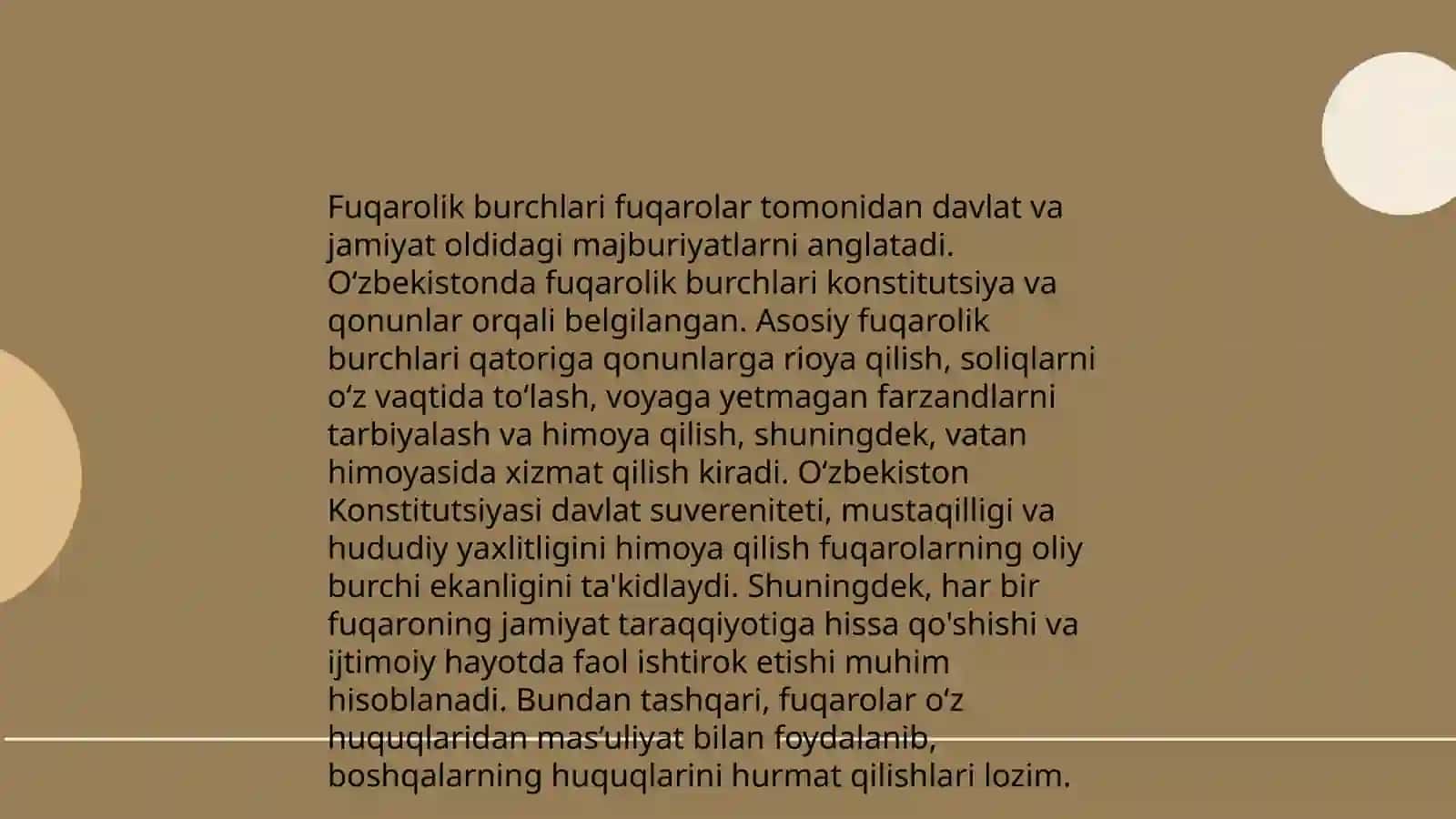 O'zbekiston Respublikasi fuqarolarning asosiy burchlari 4