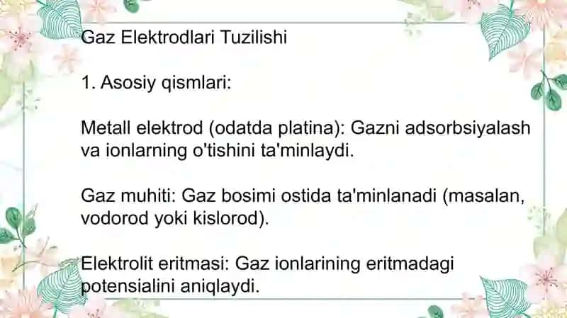 Gaz Elektrodlari Haqida Umumiy Ma'lumot 4