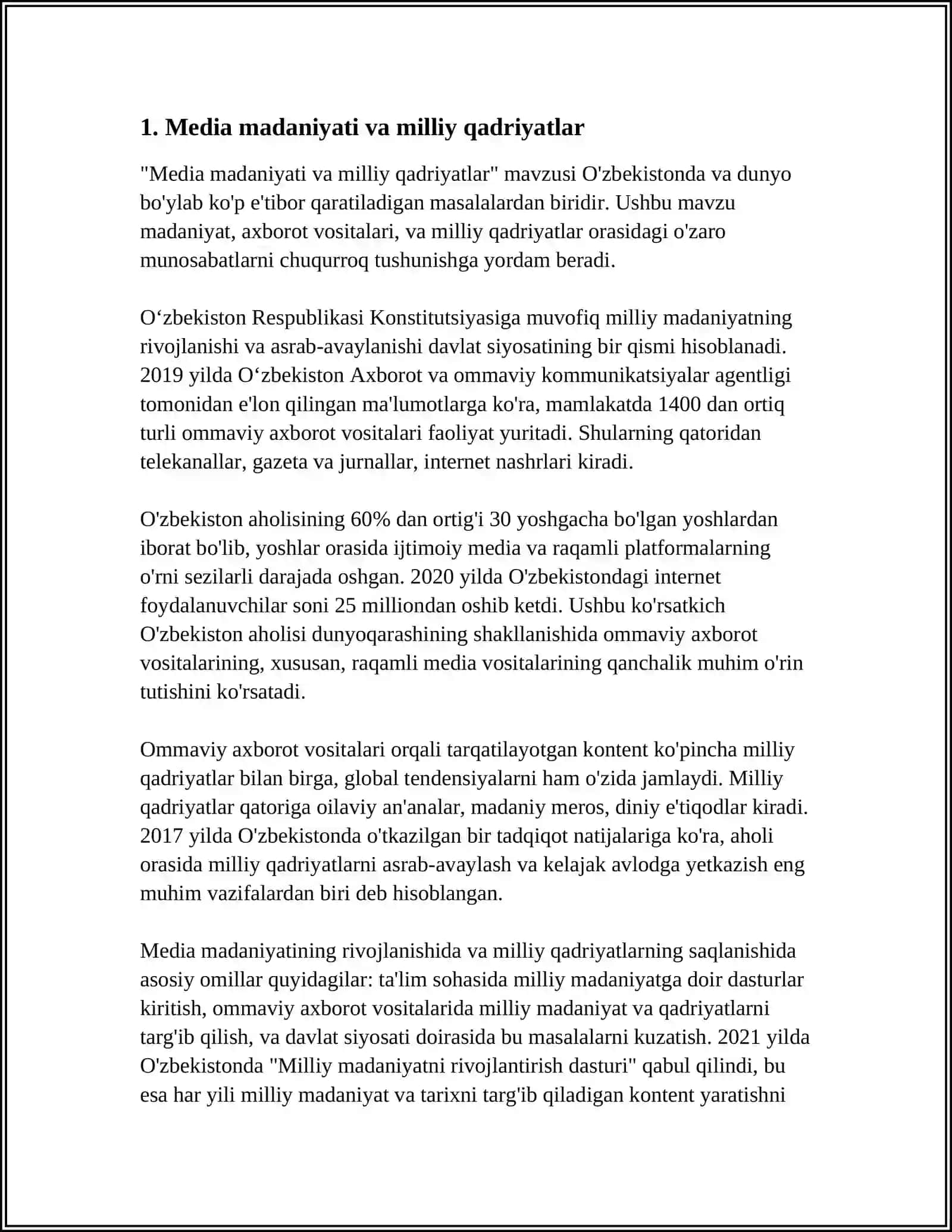MEDIA MADANIYAT VA INNOVATSION PEDAGOGIK TEXNOLOGIYALAR. IJTIMOIY MEDIA SHAKLLARI 4