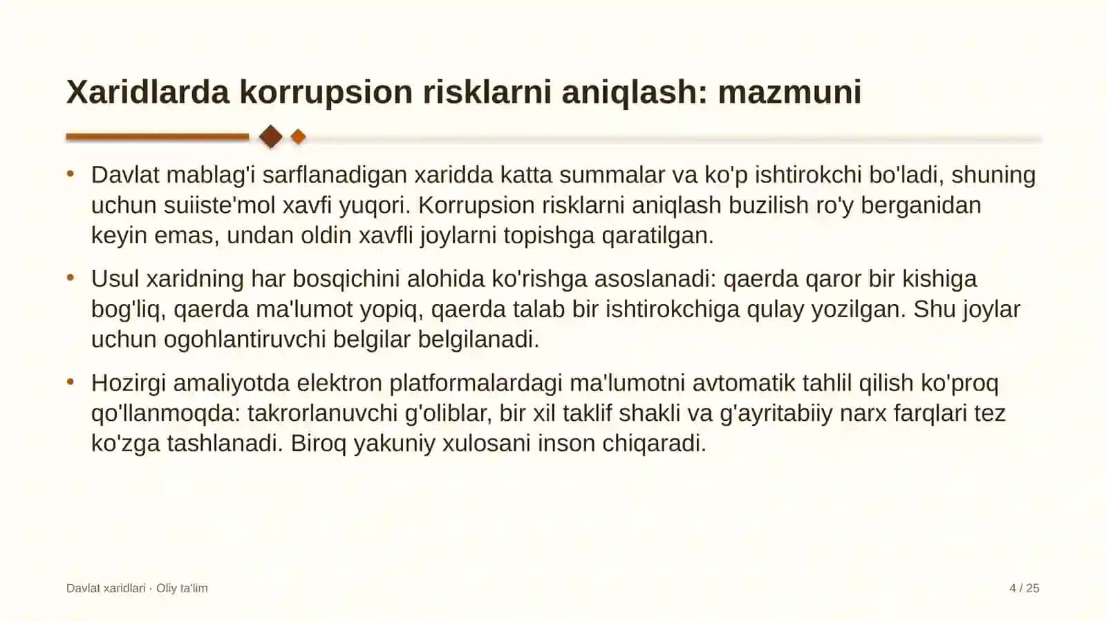 Kinostudiyalarda xaridlarda korrupsion risklarni aniqlash 4