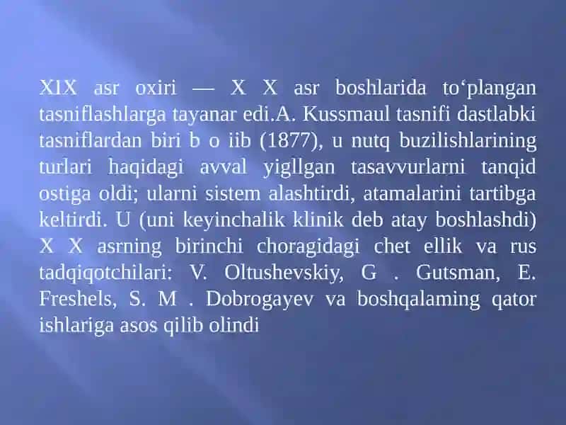 Nutq buzilishlarini tasniflash 4
