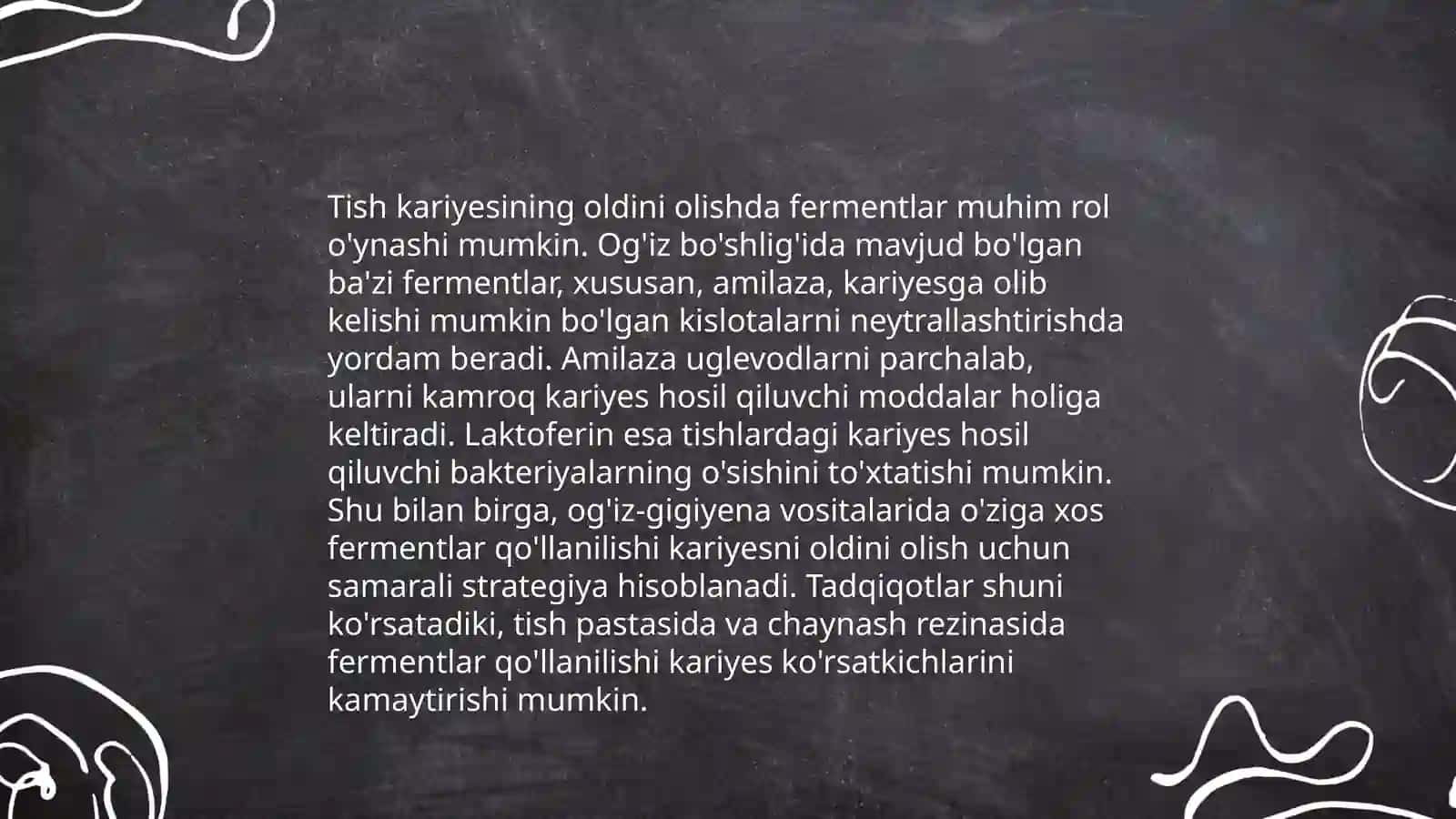 Ogʻiz gigiyenasida fermentlarning roli 4