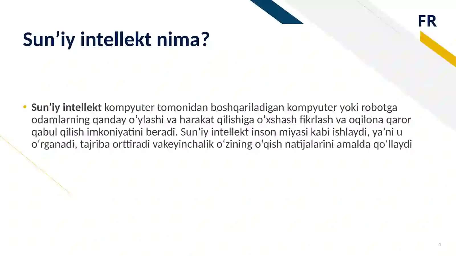 Sun’iy intellektning iqtisodiy tarmoqlarda qo’llanishi 4