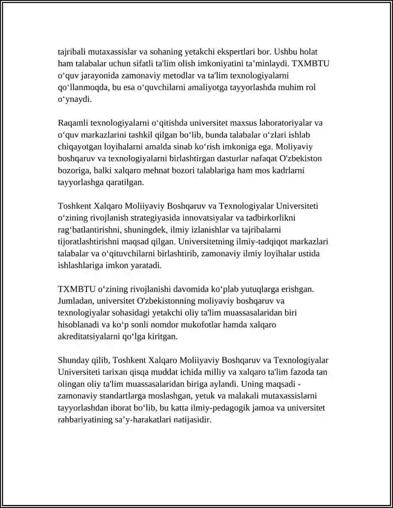 Toshkent Xalqaro Moliiyaviy Boshqaruv va Texnologiyalar Universiteti 4