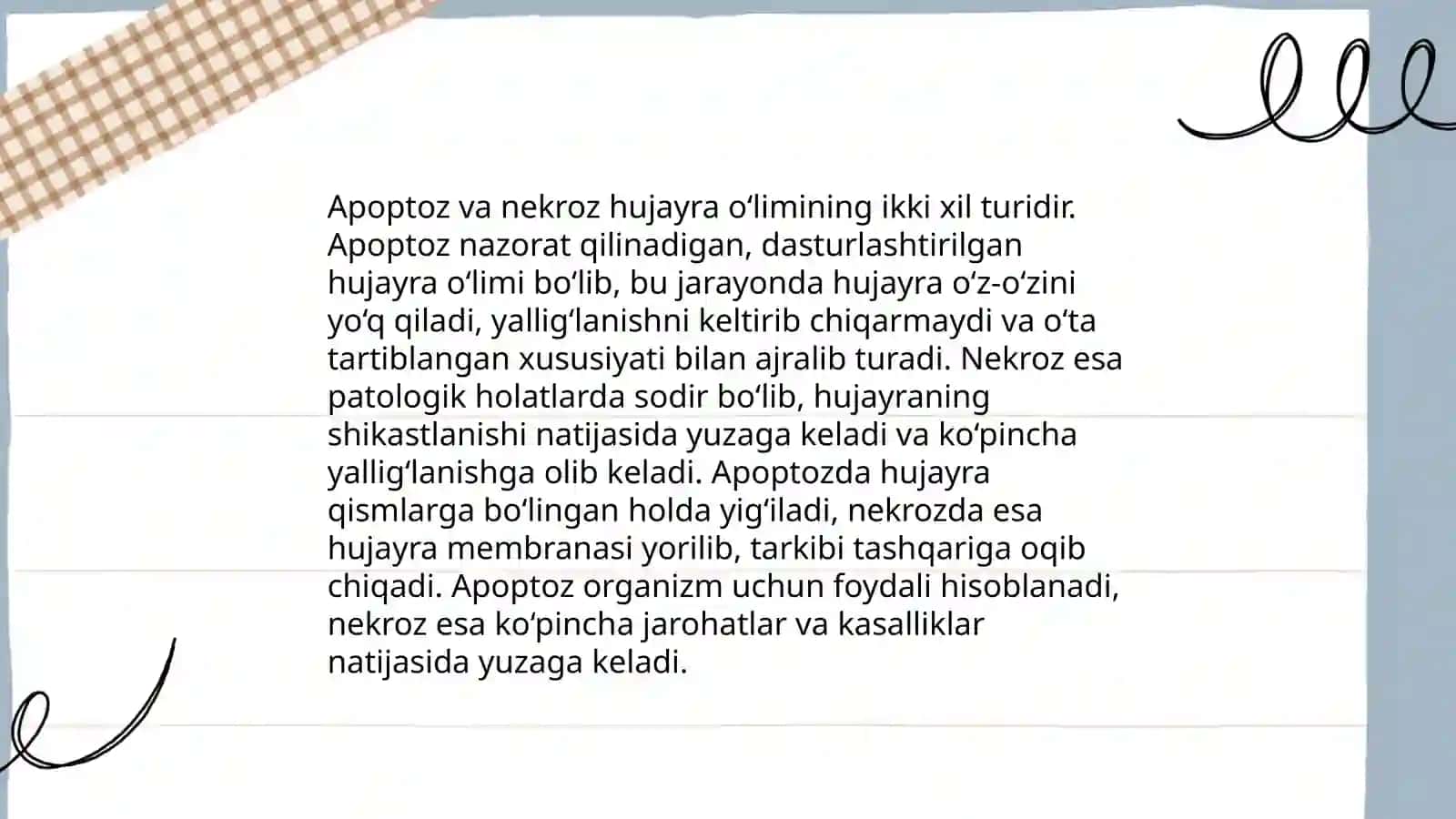 Hujayra biologiyasi(apoptoz va nekroz) gen terapiyasi asoslari 4