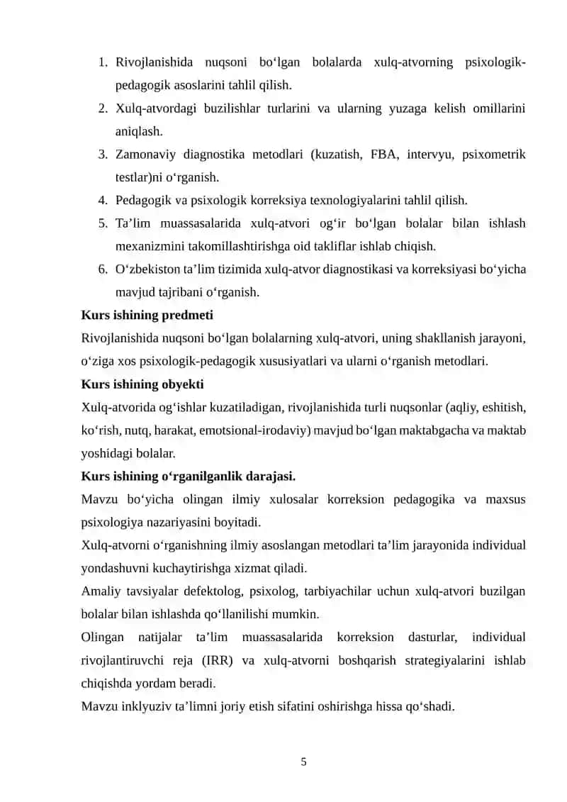 Rivojlanishida nuqsoni bo‘lgan bolalar xulq-atvor xususiyatlari va ularni korreksiyalashning psixologik asoslari 4