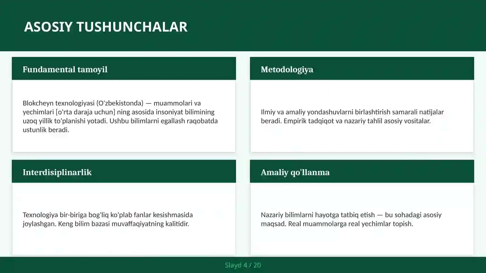 Blokcheyn Texnologiyasi (O'zbekistonda) — Muammolari va Yechimlari [O'rta Daraja Uchun] 4