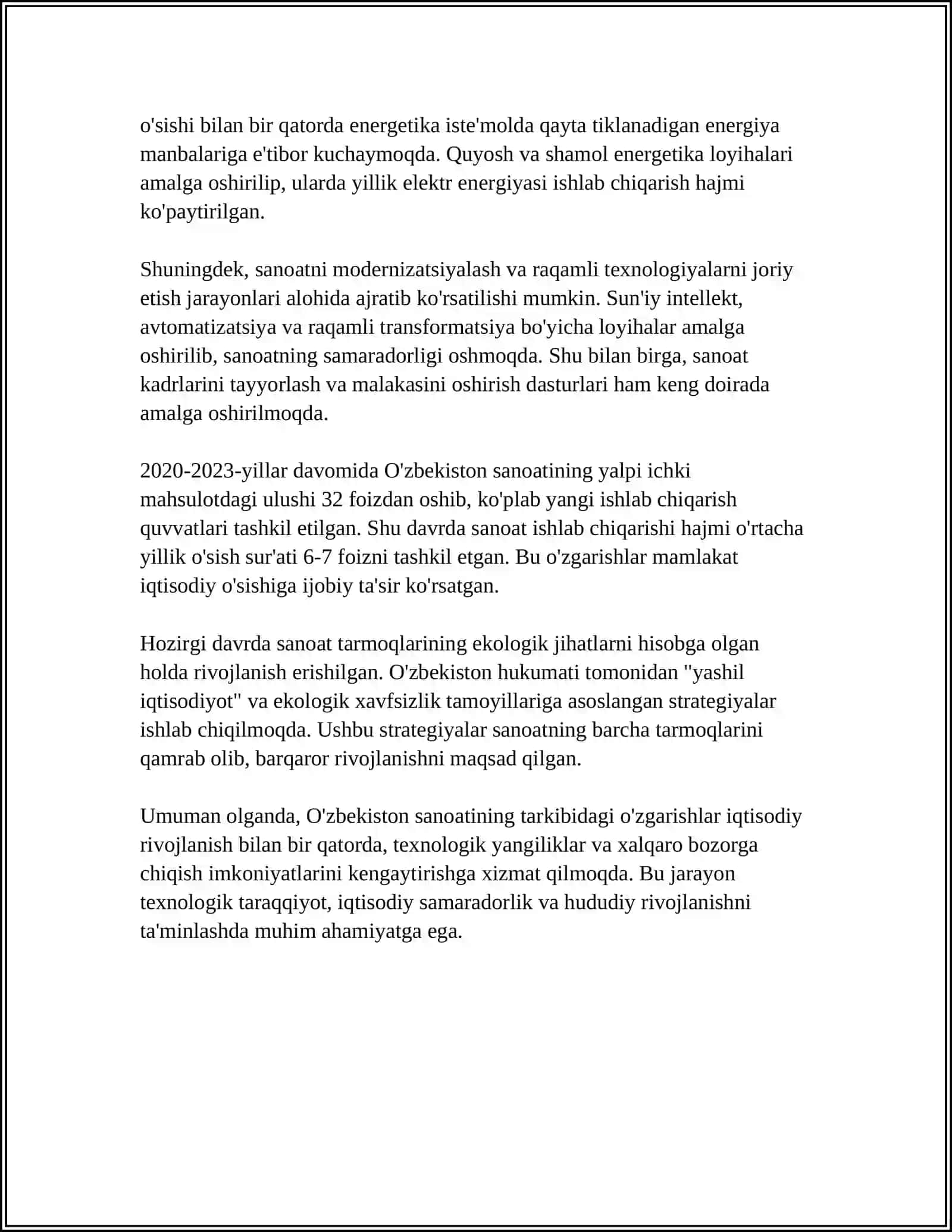 IQTISODIYOTDAGI TARKIBIY O'ZGARISHLAR VA UNING IQTISODIY MUVOZANATGA TA'SIRI 4