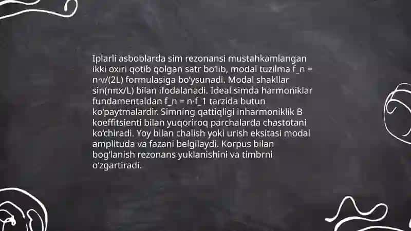Musiqa asboblaridagi rezonansga oid akustika 4