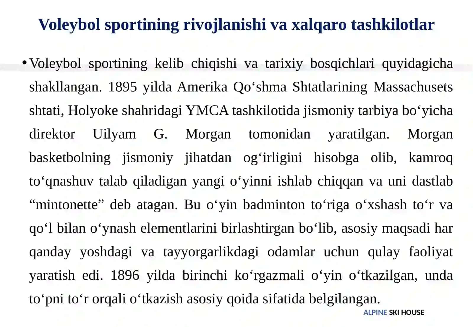 Voleybol bo‘yicha jahon miqyosidagi musobaqalar o‘tkazilishi 4