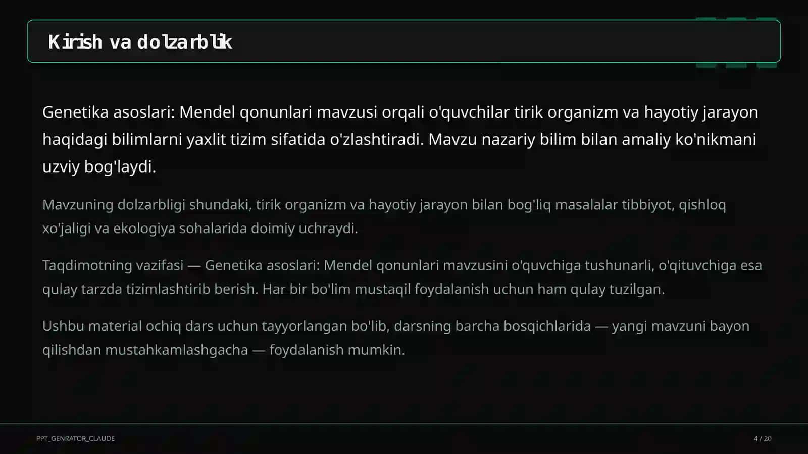 Genetika asoslari: Mendel qonunlari (9-sinf) 4