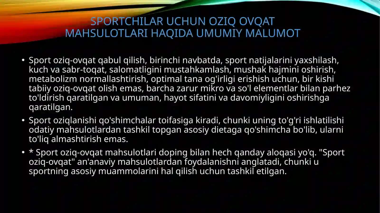 Sportchilar uchun oziq-ovqat mahsulotlari 4