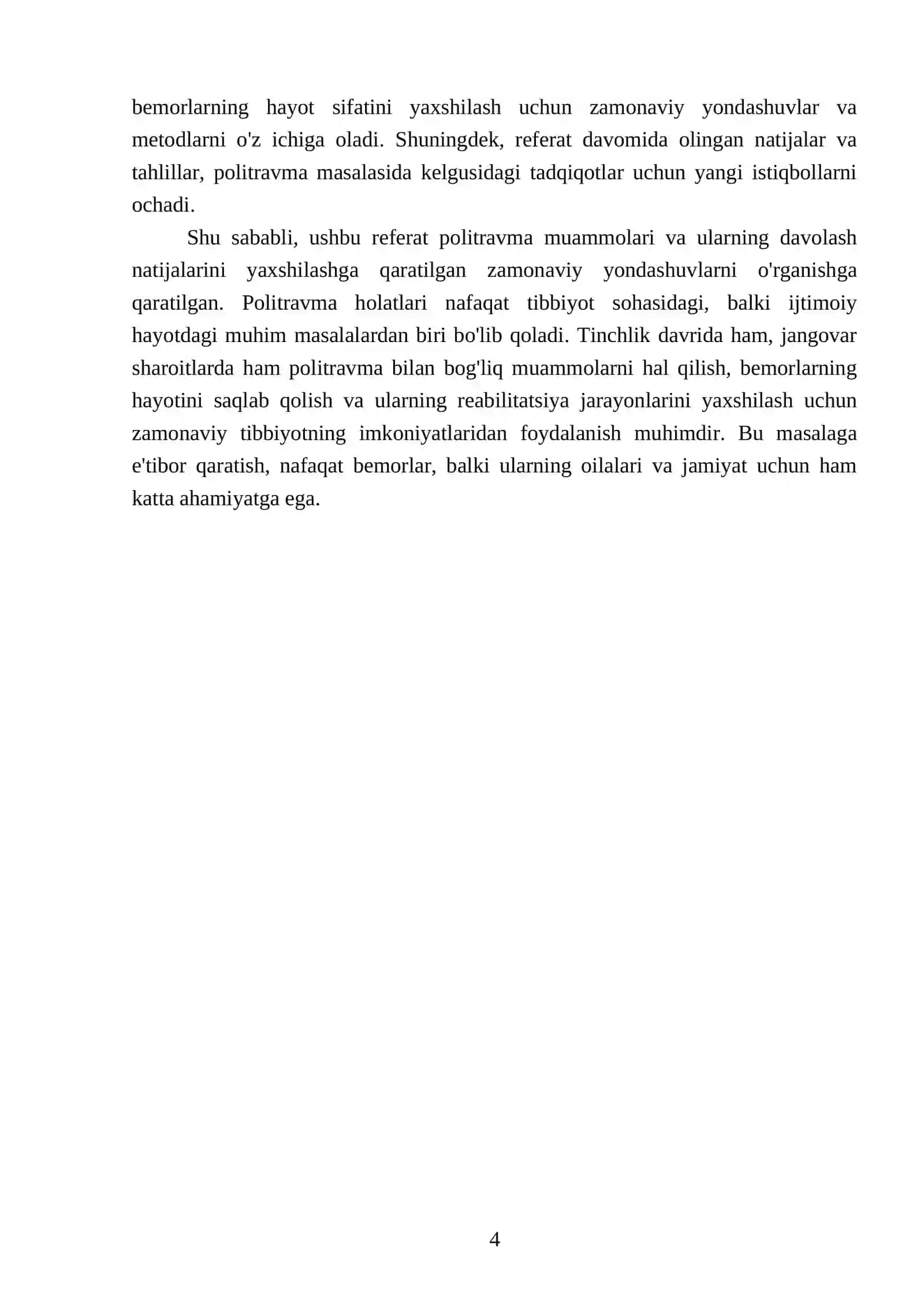 Tinchlik davrida va jangovor sharoitda politravma muammolari va oqibatlqri 4