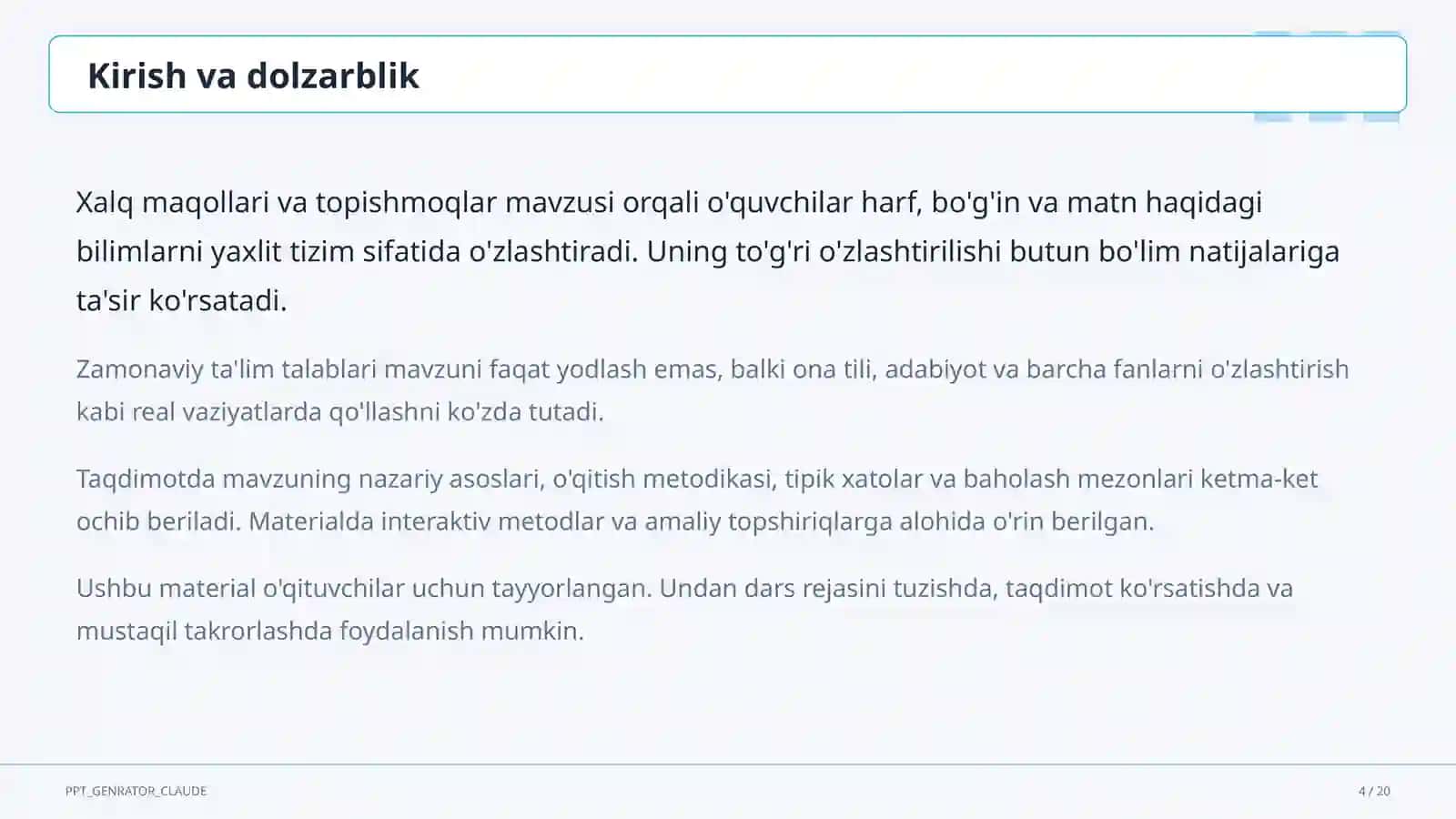 Xalq maqollari va topishmoqlar (2-sinf) 4