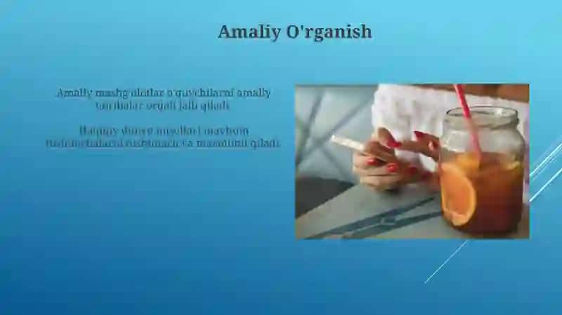 Tarbiyaviy tadbirlarni tashkil etishda amaliy ish namunalaridan foydalanish 4