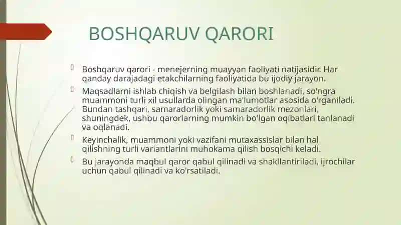 BOSHQARUVQARORLARI 4