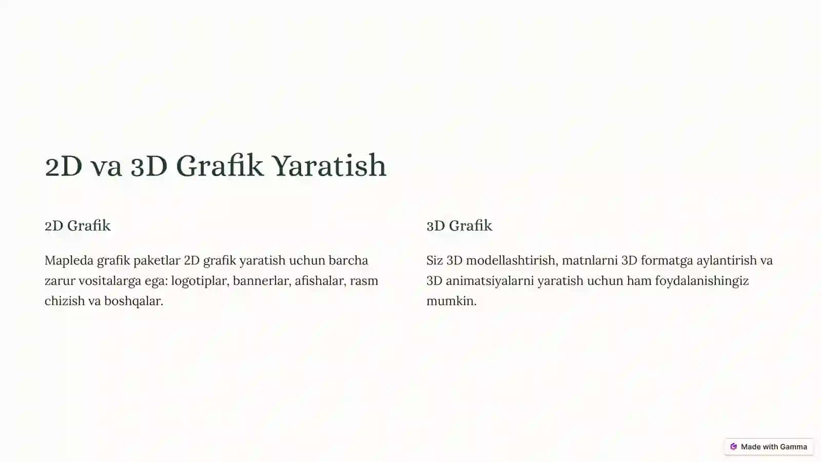 Mapleda Grafik Paketlar Imkoniyatlari 4