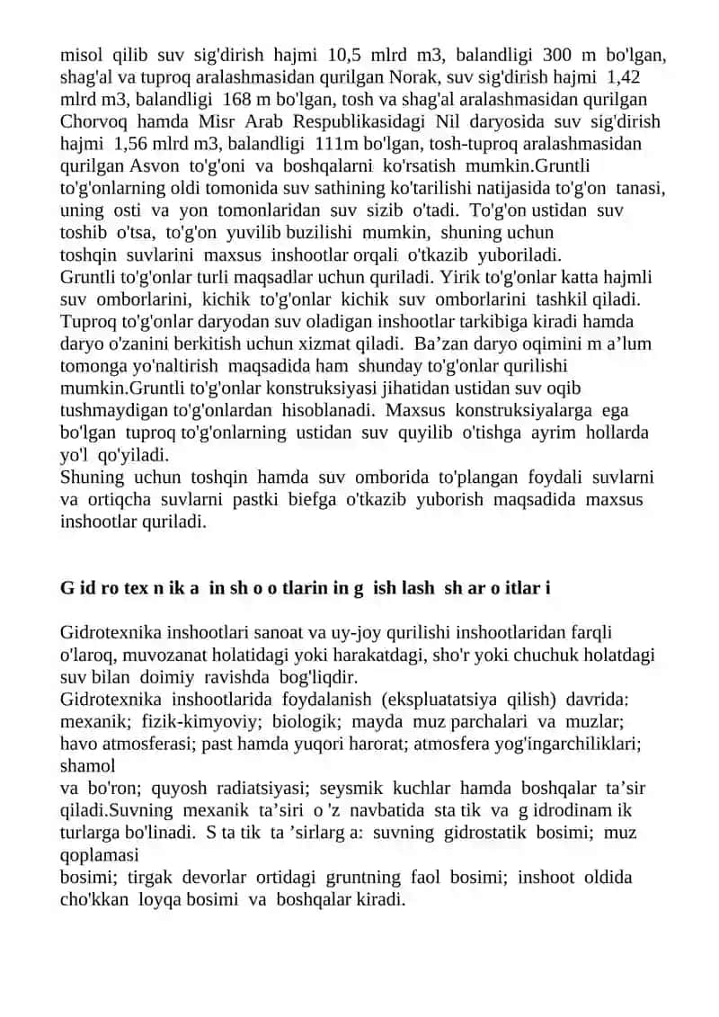 Yer tuproqlari eroziyasiga qarshilik ko’rsatuvchi gidrotexnika va meliorativ inshootlar 4