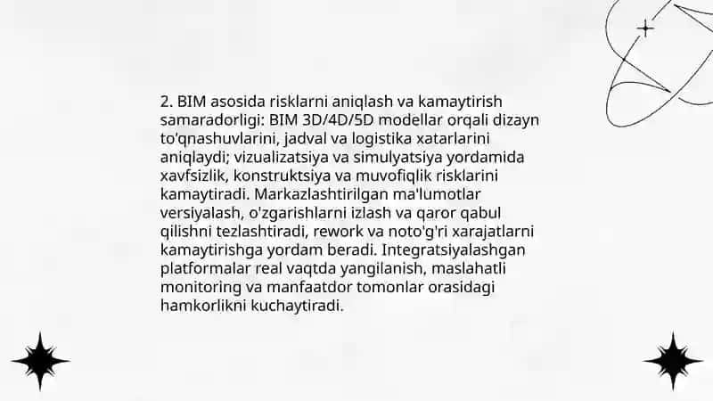 Qurilish loyihalarida risklarni boshqarishning raqamli platformalari va ularning samaradorligi 4