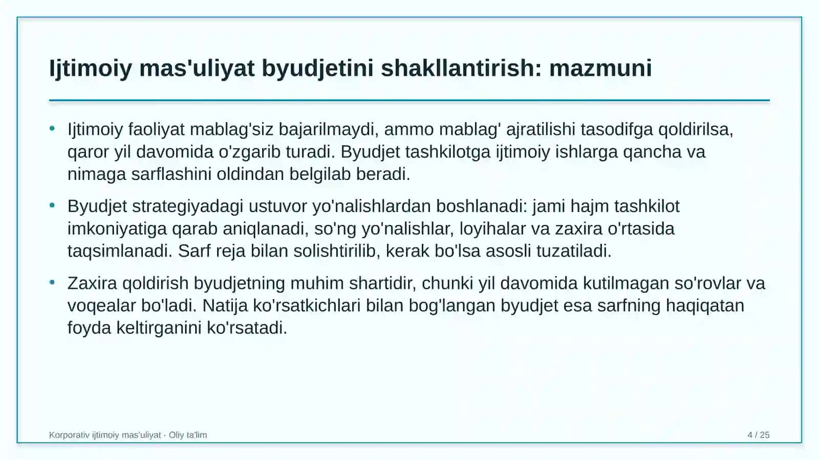 Energetika ta'mirlash korxonalarida ijtimoiy mas'uliyat byudjetini shakllantirish 4
