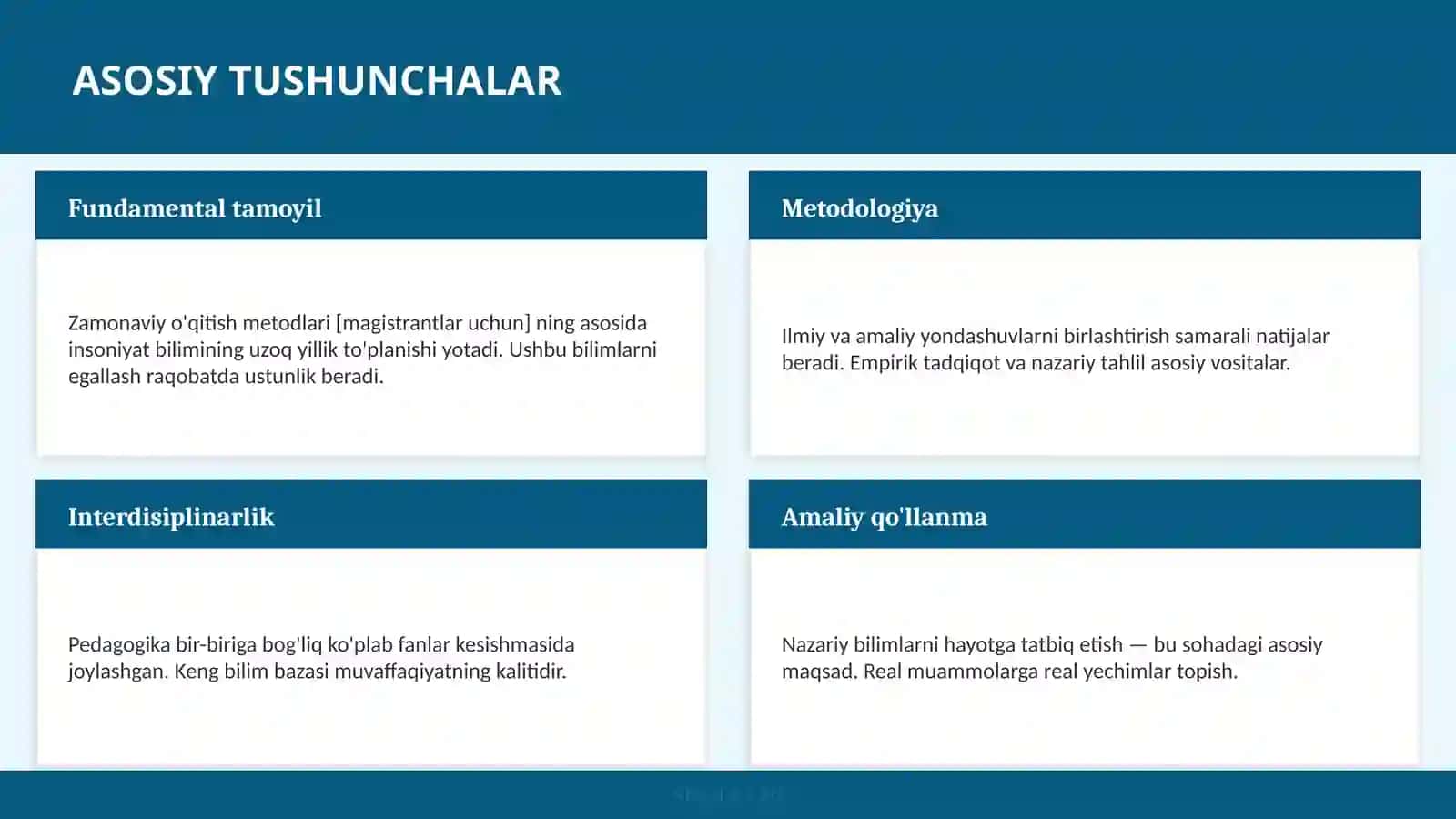 Zamonaviy o'qitish metodlari [magistrantlar uchun] 4