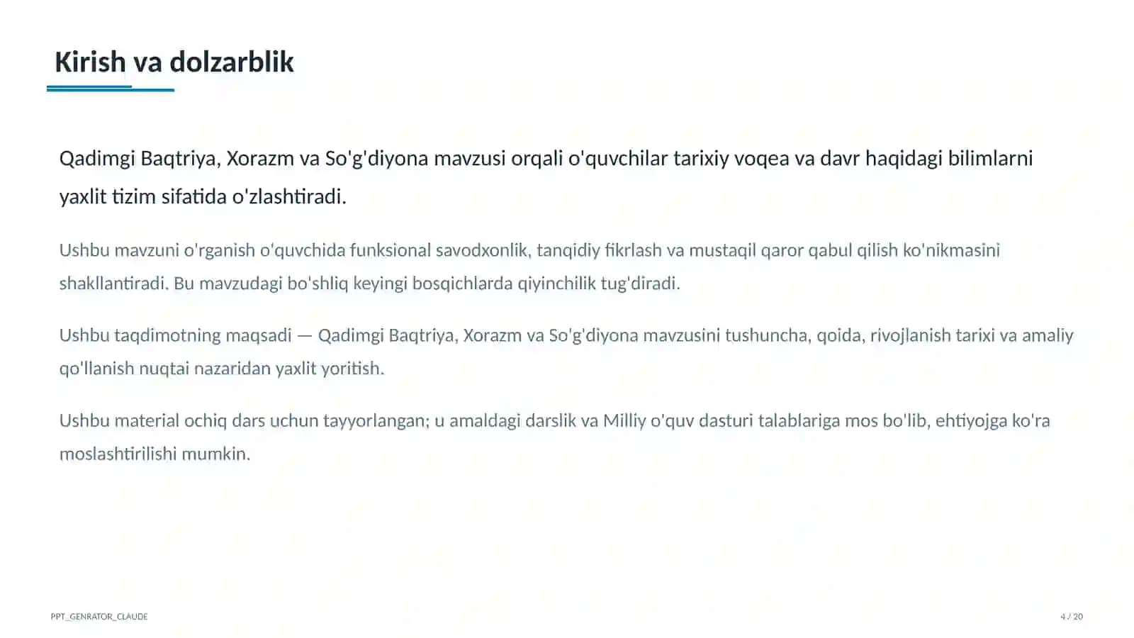 Qadimgi Baqtriya, Xorazm va So'g'diyona (6-sinf) 4