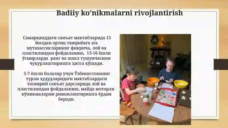Turli yosh guruhlari uchun loy va plastilin darslarini tashkil etish 4