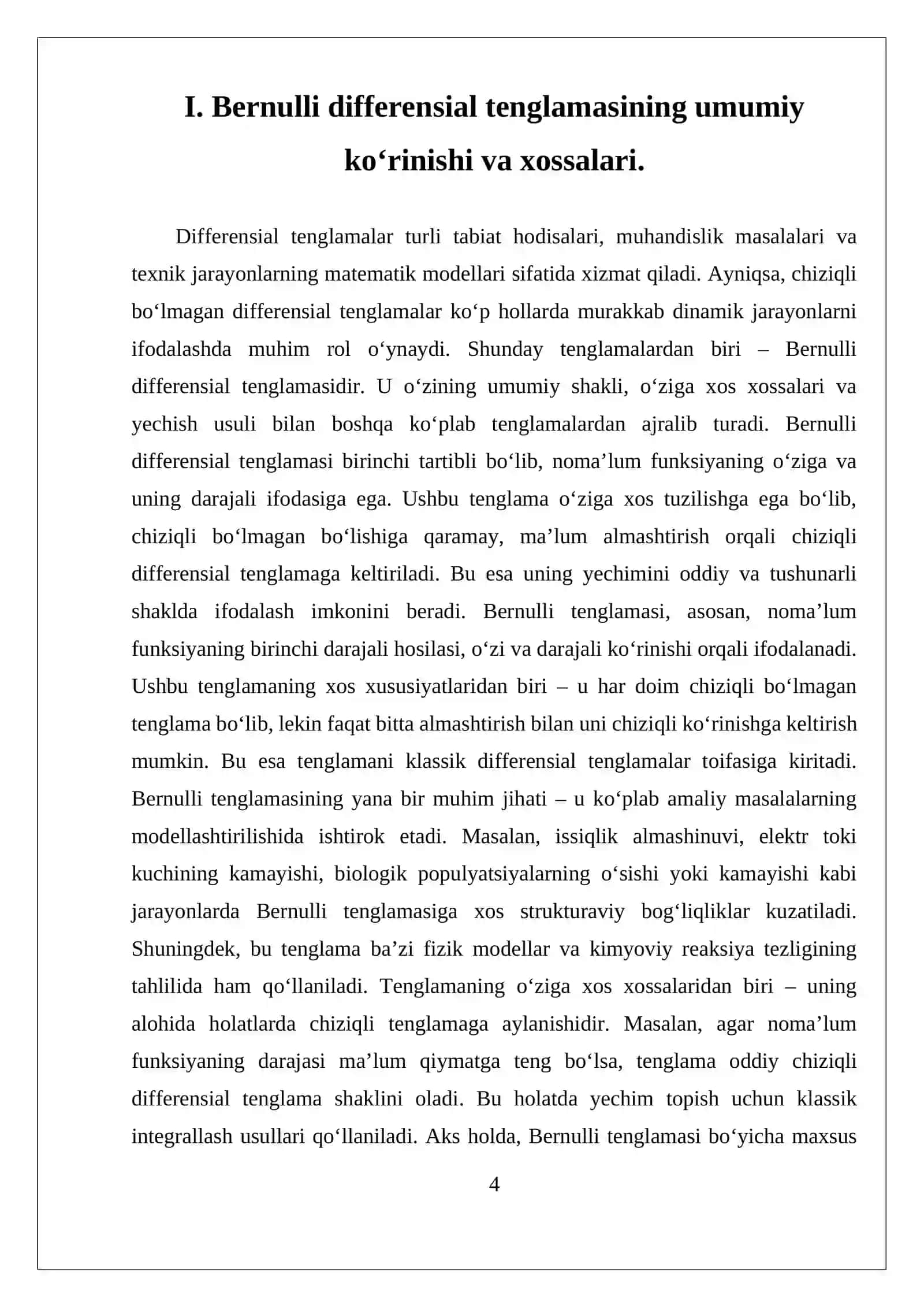 Bernulli differensial tenglamasi 4