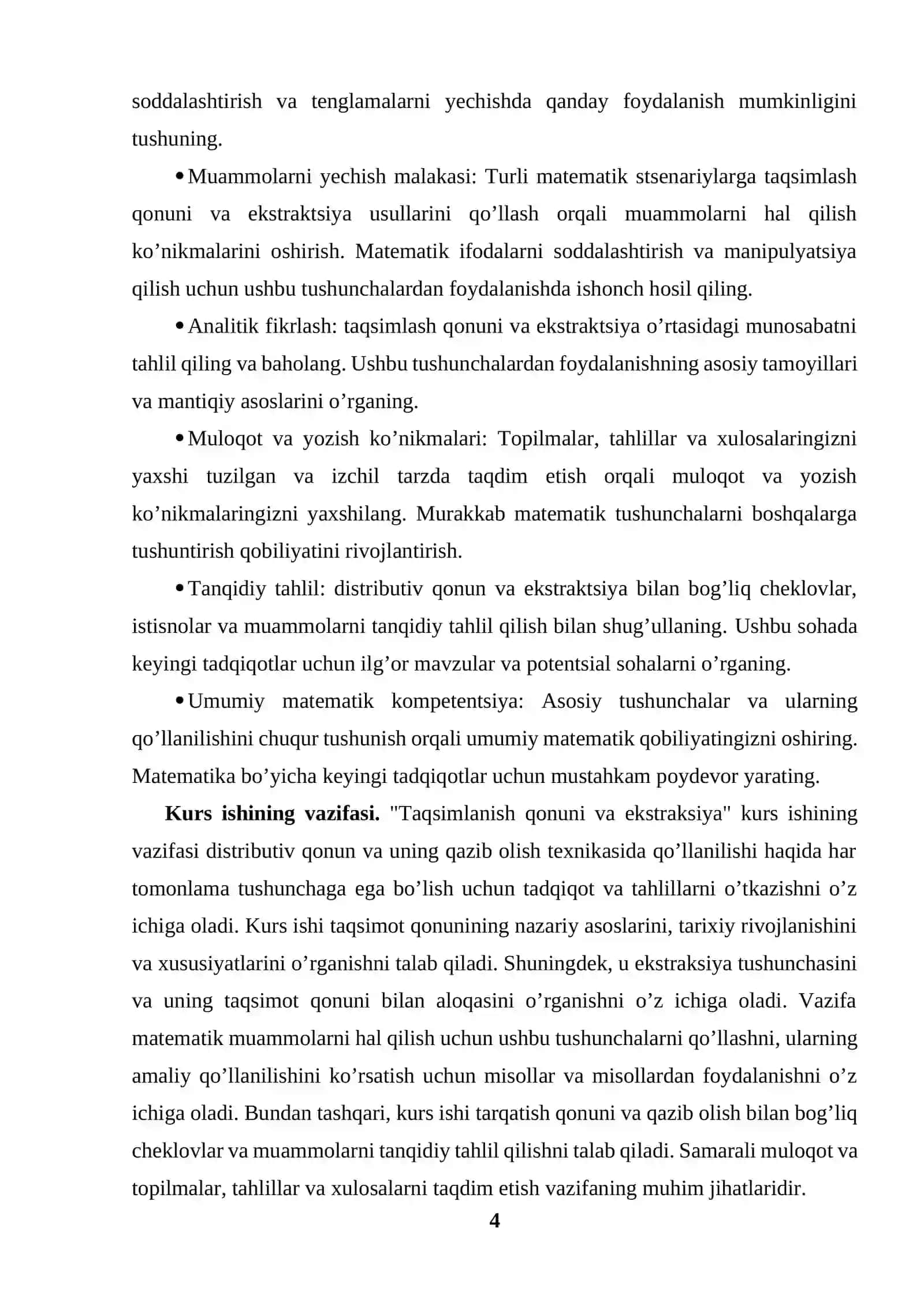 Taqismlanish qonuni, ekstraksiya 4