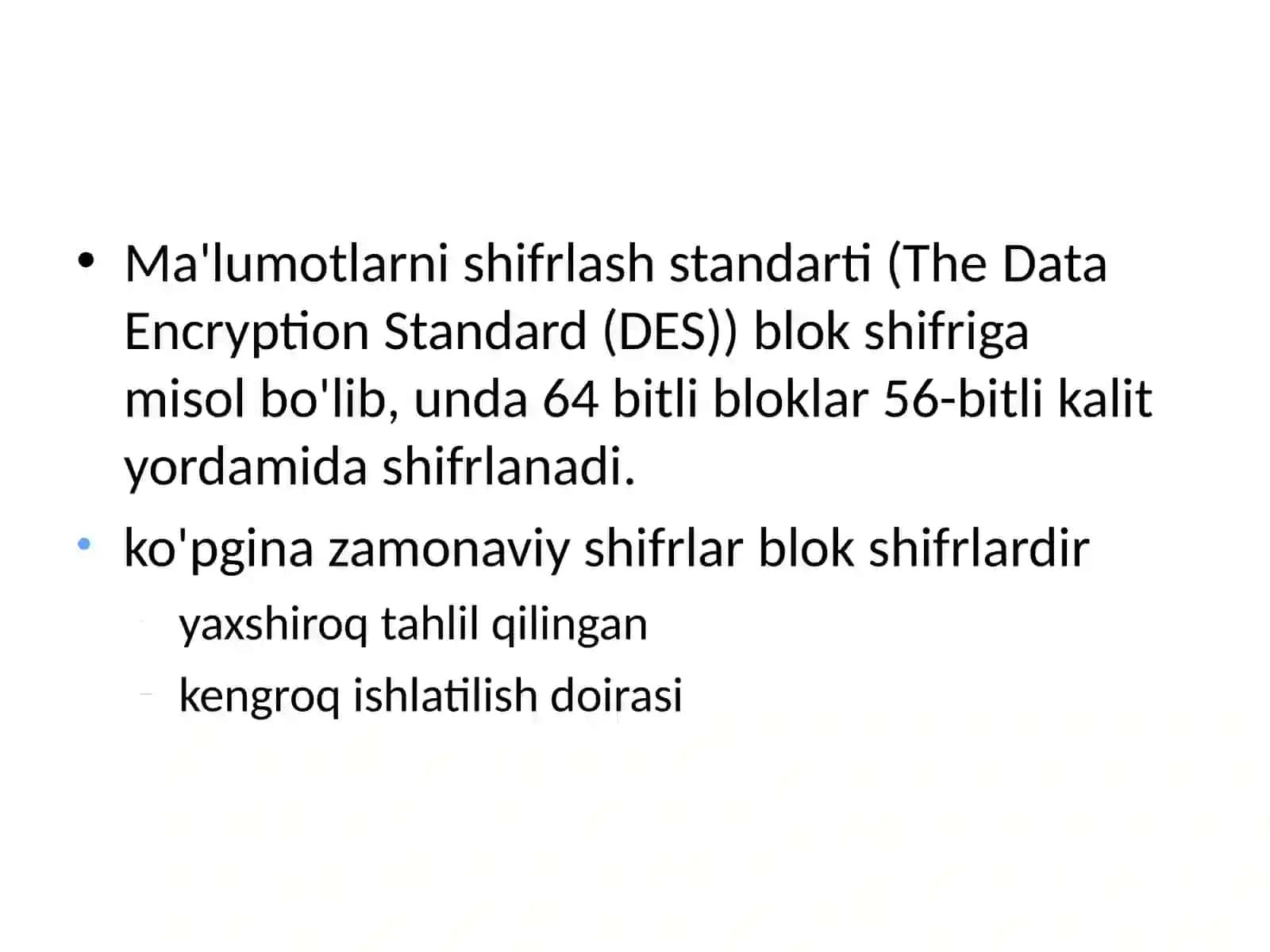 Simmetrik kriptografik algoritmlar 4