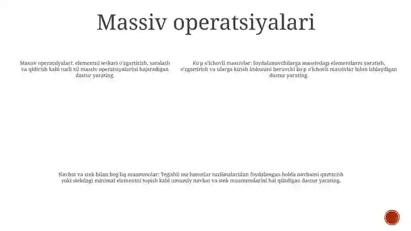 Ikki Olchovli Massivlar Va Ularga Oid Masalalar Dasturini Yaratish 4