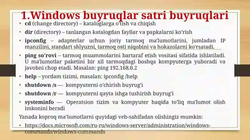 Windows buyruqlar satri 4
