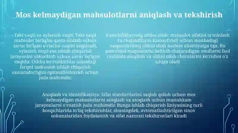 Ishlab Chiqarish Jarayonida Nomuvofiq Mahsulotni Boshqarish 4