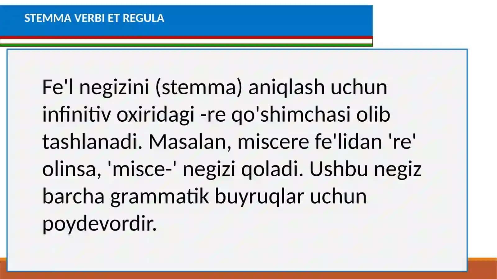 LOTIN TILI: FE'L VA UNING GRAMMATIK KATEGORIYALARI 4