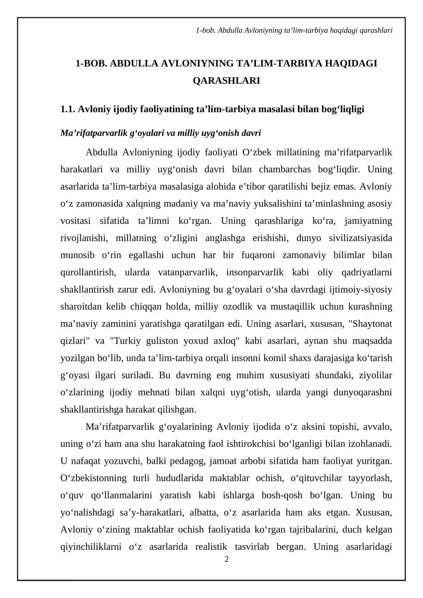 Abdulla Avloniy asarlarida taʼlim -tarbiya masalasining yoritilishi 4