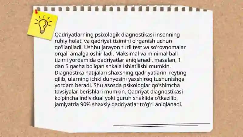 Shaxs qadriyatlari diagnostikasi metodikalari 4