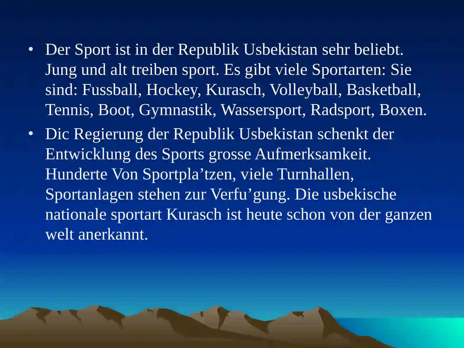 Die Sportarten 4