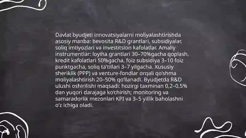 Oʻzbekistonning innovatsion siyosatining iqtisodiy asoslari 4