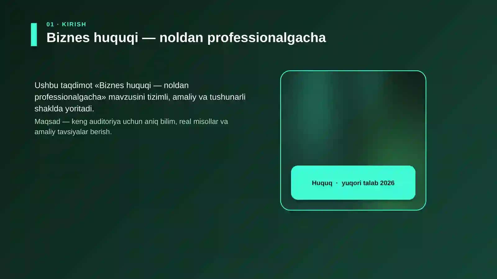 Biznes huquqi — noldan professionalgacha 4