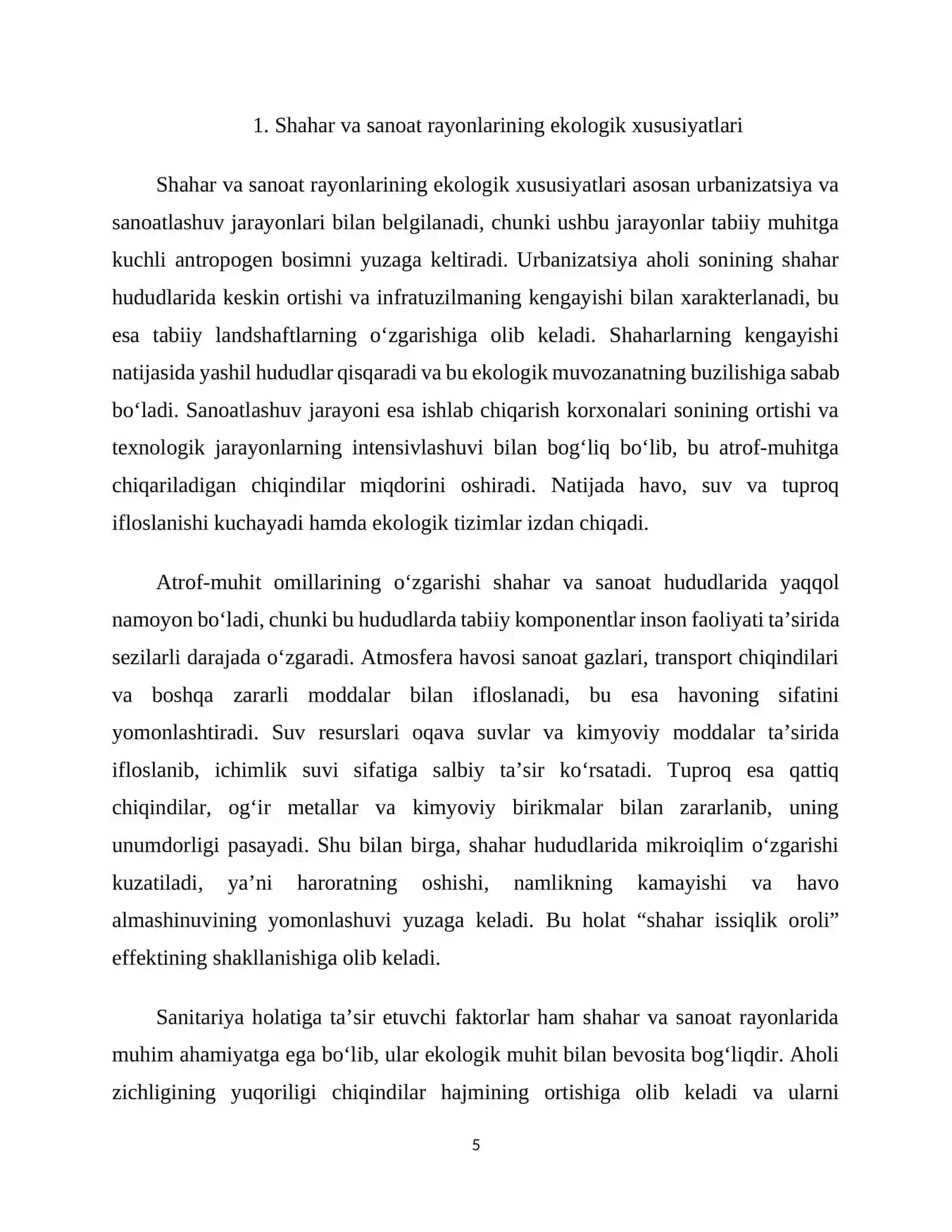 Shahar va sanoat rayonlarida sanitariya-gigiyena va aholi salomatligi 4